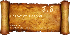 Belovics Botond névjegykártya